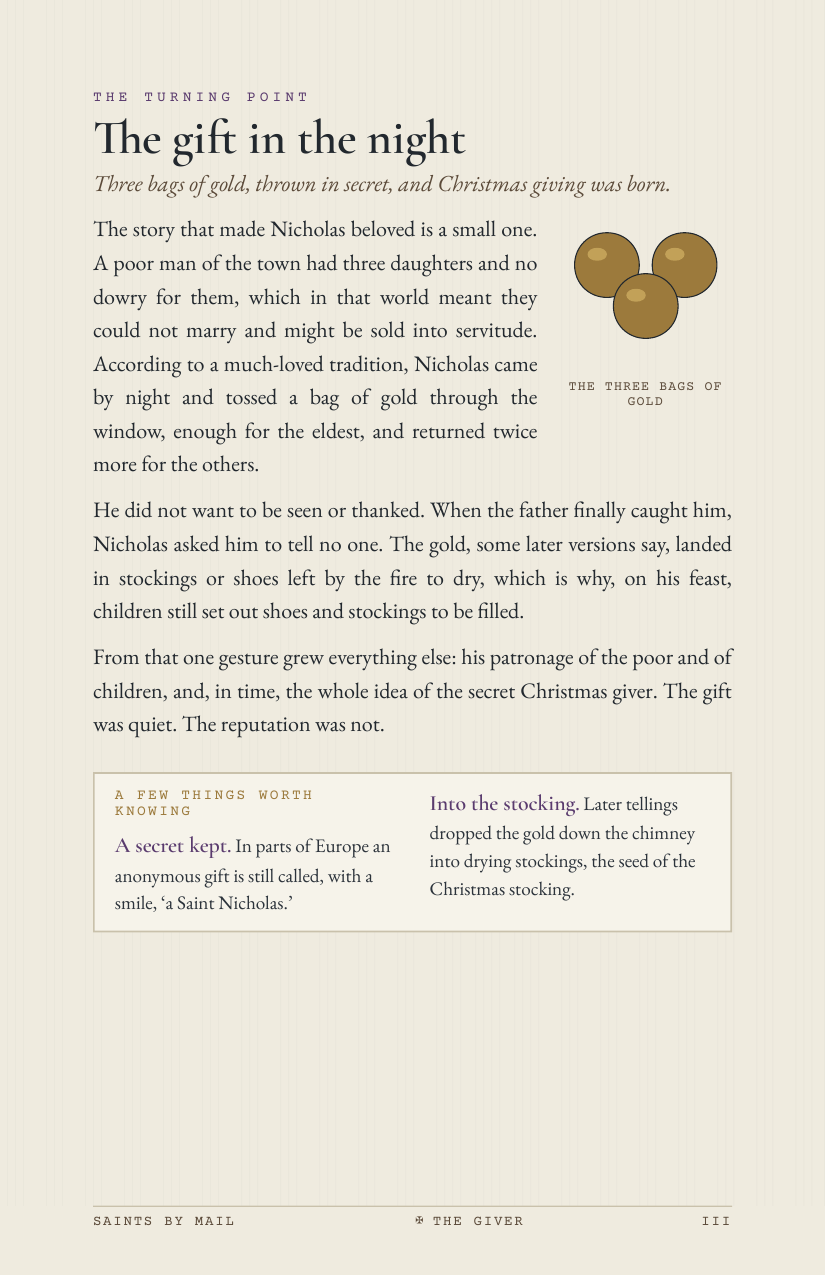 Saints by Mail sample, page 3