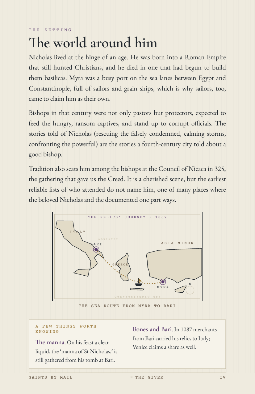 Saints by Mail sample, page 4