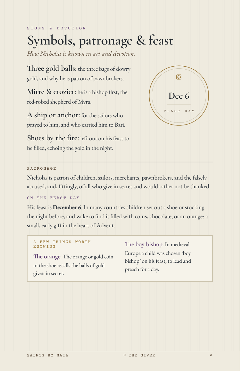Saints by Mail sample, page 5
