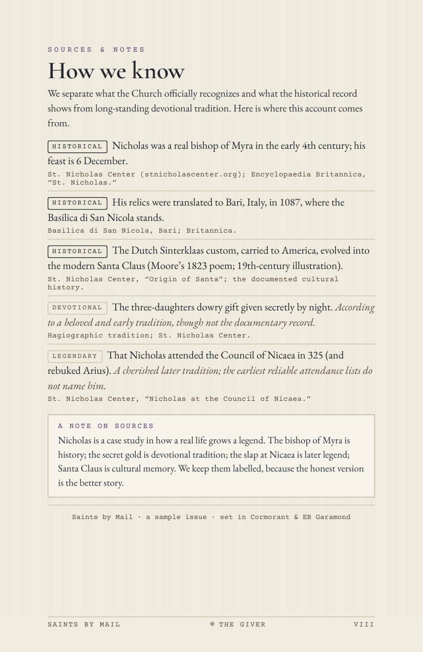 Saints by Mail sample, page 8